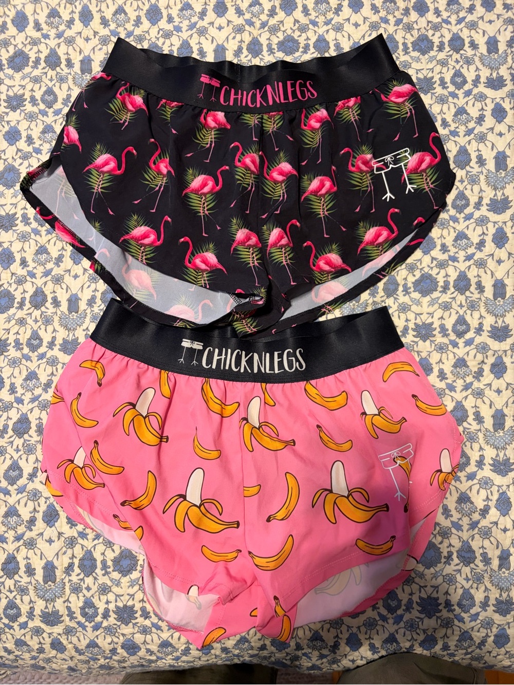 Chicknlegs Flamingo Black & Banana Pink Running Shorts